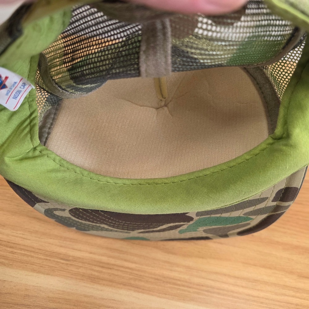 Nissin Cap Vintage Trucker Hat Duck Camo Tan Mesh Snapback Rope Detail Mens OSFA - Picture 8 of 10